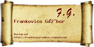 Frankovics Gábor névjegykártya